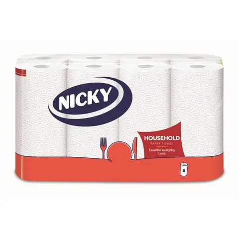 Nicky Household Kitchen Towels 2 Ply 8 Rolls