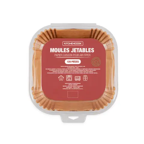 KITCHENCOOK Caissettes en papier jetables pour friteuse sans huile, modèle AIRFRYPAPER20, lot de 120