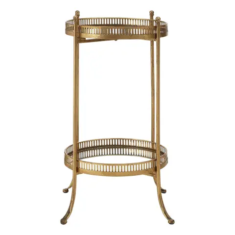 Interiors by Premier Bar Cart Reza Antique Gold/Mirrored