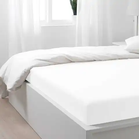 NightComfort Fitted Sheet Non Iron Polycotton Deep Fit 45cm White Double