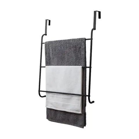 Schwarzer Metall Handtuchorganizer - Badezimmer Aufbewahrung