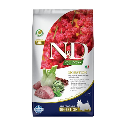 Farmina N&D Quinoa Verdauung Hundefutter für Erwachsene Kleinrassen Lamm 2,5 kg