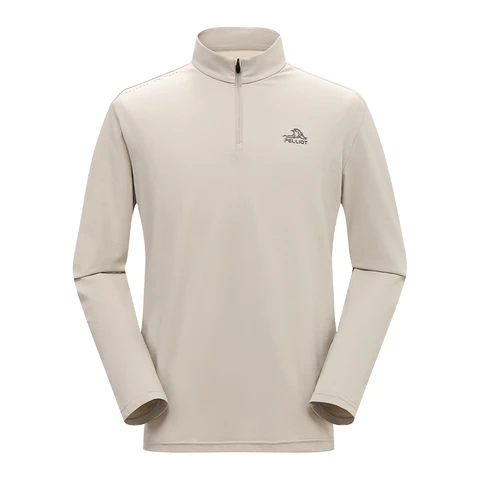 PELLIOT Long-sleeved T-shirt for Man Gray L Camping Travel Waterproof Durable 