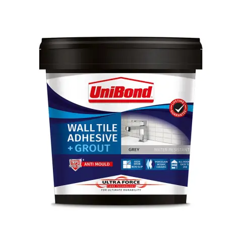 Unibond Grey Wall Tile Adhesive and Grout 1.3kg