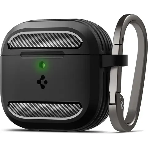 Spigen Rugged Armor Hülle kompatibel mit AirPods 4 (2024) - Mattschwarz