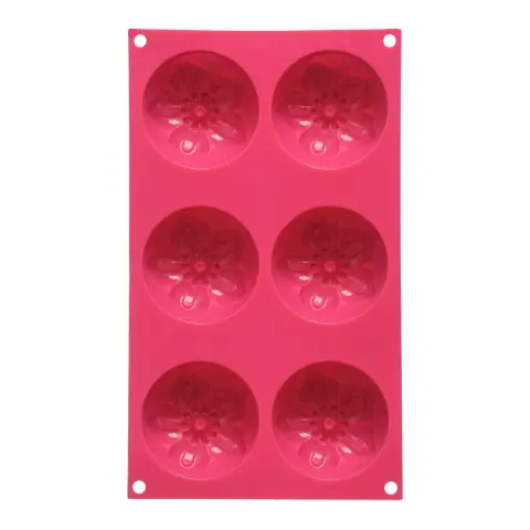 6 Flower Hot Pink Cake Mould