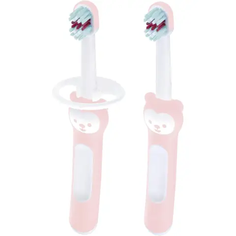 MAM Learn to Brush Set with Safety Shield Pink