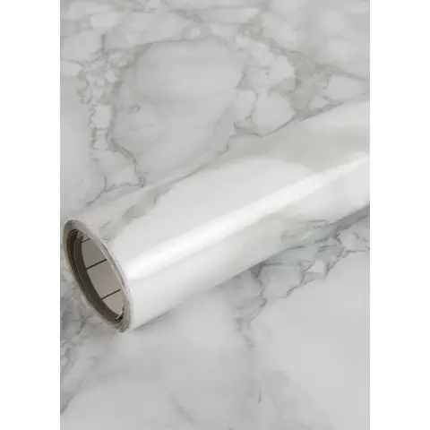 Fablon Sticky Back Plastic Marble White 0.675x2m