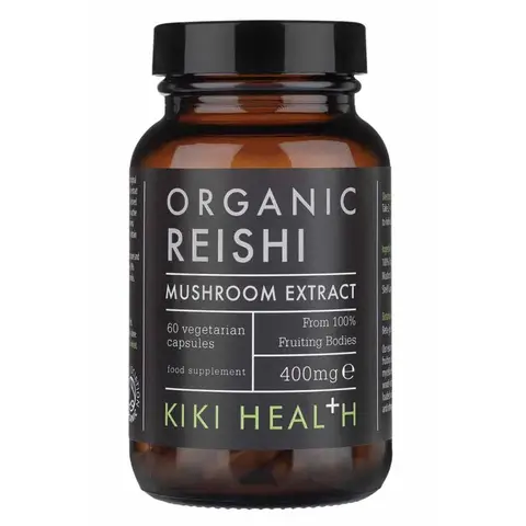 KIKI Health Reishi Mushroom Extract 400mg Vegan Daily Wellness Support Capsules - 60 Capsules