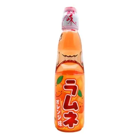 Hata Bin Ramune - Soda Pop Orange Flavour 200ml Hata 瓶装 - 橙子味汽水 200ml