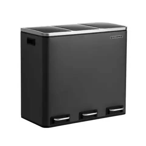 SONGMICS Küchen-Müllbeere, 3-fach, 3 x 18 L, schwarz