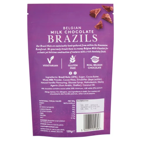 Forest Feast - Belgian Milk Chocolate Brazils 120g