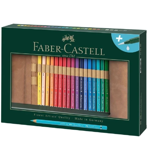 FABER-CASTELL Albrecht Dürer Coffret Aquarelle de 30 Crayons avec Trousse enroulable