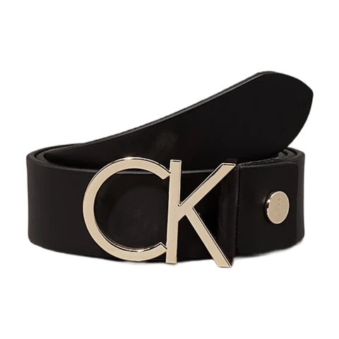 Calvin Klein Leather Logo Belt - Black 95