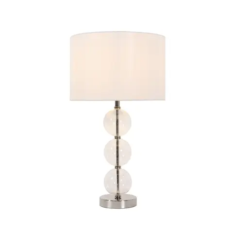 Lameke Glaskugel-Tischlampe mit Stoffschirm