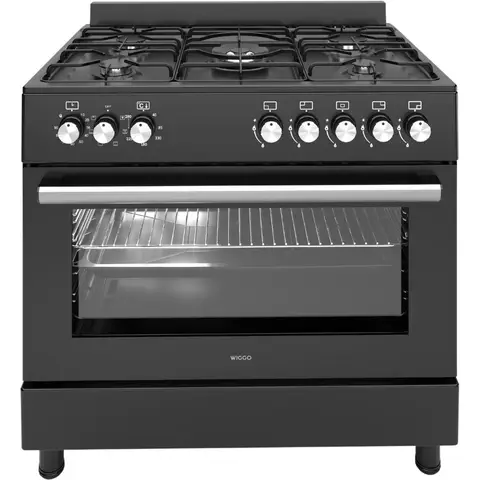 Wiggo WO-E906B(BB) Freestanding Gas Range 90 cm 110 L 5 Burners Black