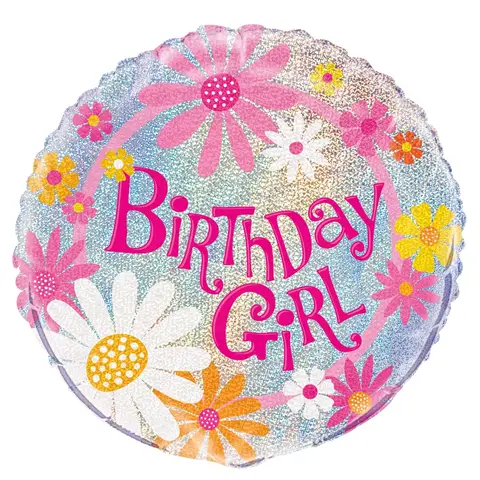 Unique Party Unique Prism Birthday Girl Foil Balloon, 45cm
