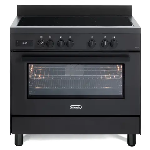 DeLonghi DSC 926IND-BL 90cm Induction Range Cooker, Matt Black, A Rated