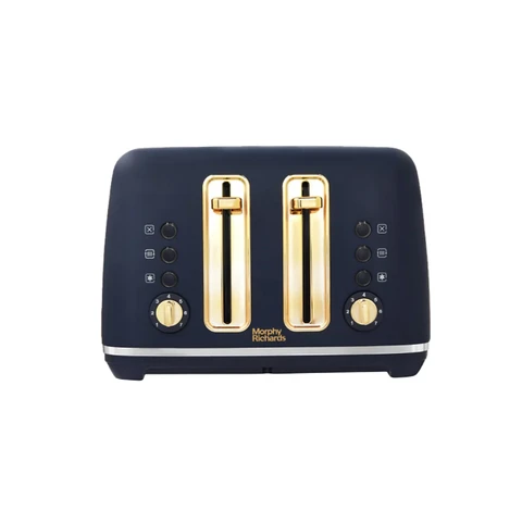Morphy Richards Accents Gold 4 Slice Toaster, Extra Wide Slots, Navy Blue - 242045