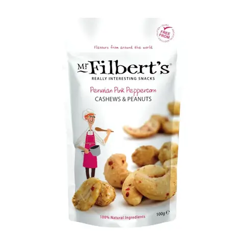 Mr Filbert's Peruvian Pink Peppercorn Cashews & Peanuts 100g