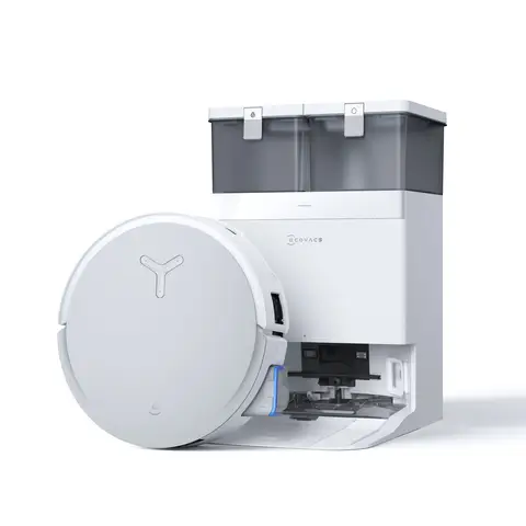 ECOVACS DEEBOT X8 Omni Saug- und Wischroboter, 18.000 Pa Saugkraft, OZMO Turbo Walzenmopp mit kontinuierlicher Selbstreinigung, 76°C Heißwasserwischen, Heißlufttrocknung, Weiß