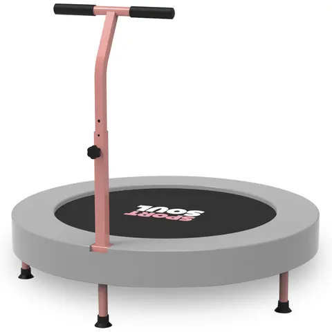 Sportsoul Trampolines_Foldable Kids Trampoline with Handrail 36inches_Pink_1 set