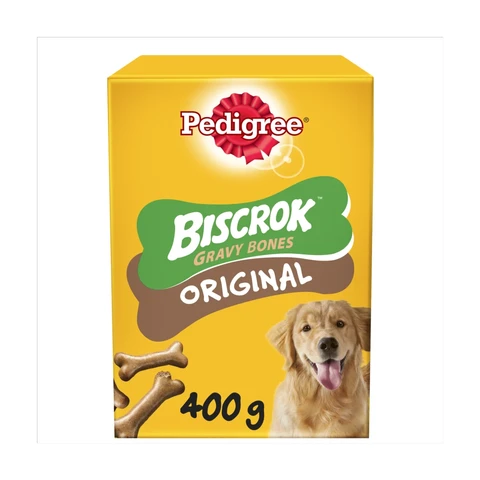 Pedigree Biscrok Gravy Bones Adult Dog Treats Original Biscuits 400g