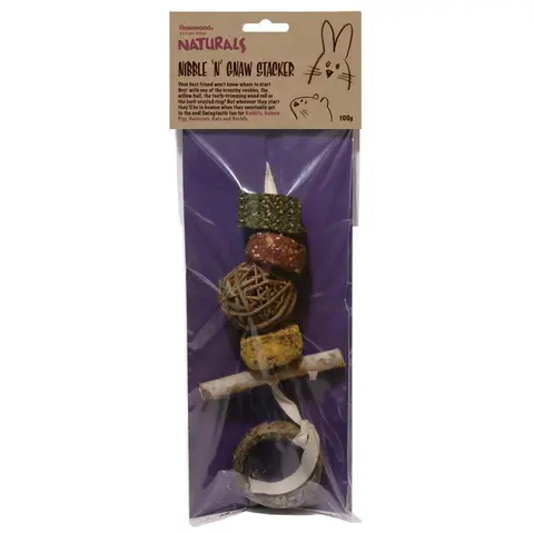 Rosewood Naturals Nibble ‘N’ Gnaw Stacker Small Animal Treat and Gnaw Toy 100g