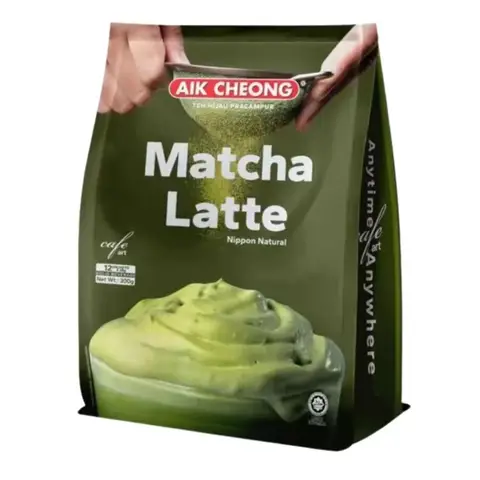 Aik Cheong Matcha Latte Instant Green Tea Powder, 25g x 12 Sachets