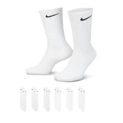 Nike Chaussettes mi-mollet d'entraînement rembourrées Lot de 6 Blanc