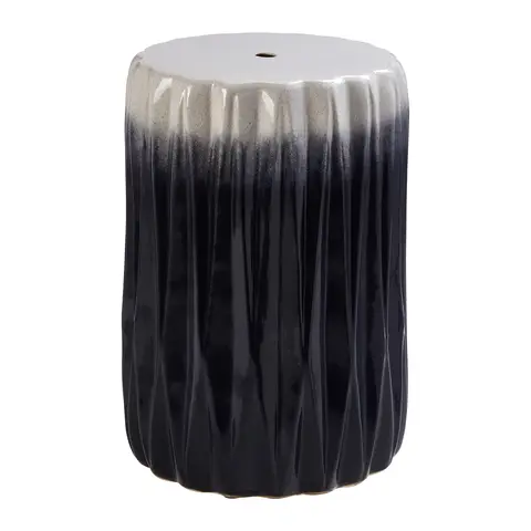 Interiors by Premier Side Table Azul Ombre Ceramic Dark Navy/Silver