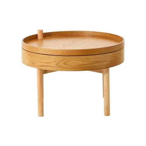 Interiors by Premier Side Table Viborg Storage Top Round Natural Large