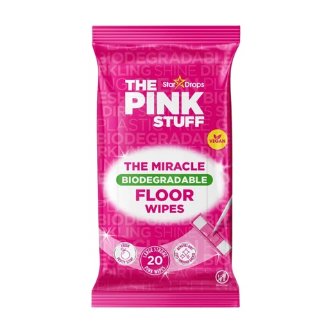 The Pink Stuff Miracle Biodegradable Floor Wipes, 20 Wipes