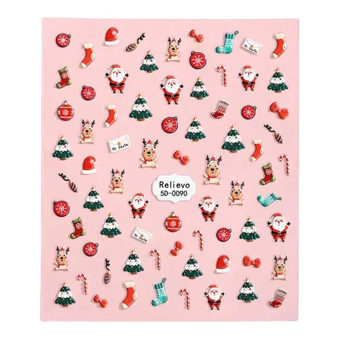 【Christmas Edition】MeoMagic Christmas gel nail stickers Self Adhesive Nail Decoration 5D-0090 (Only stickers)