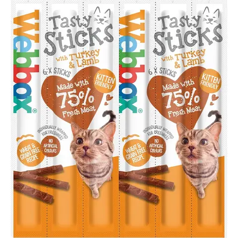 Webbox Tasty Sticks with Turkey & Lamb 6 Semi-Moist Tasty Treats 30g