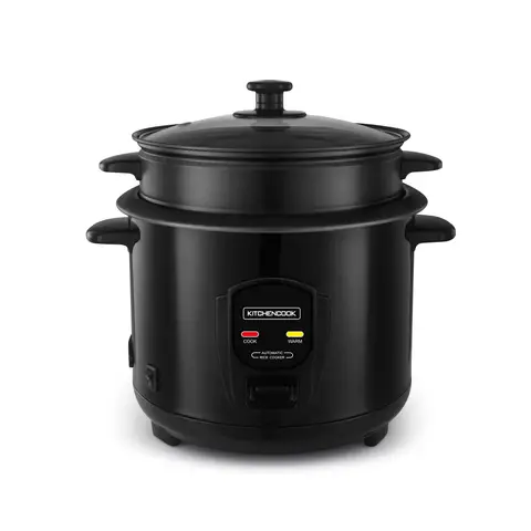 KITCHENCOOK Série Japon X Noir - Cuiseur à riz 1,8 L avec panier vapeur