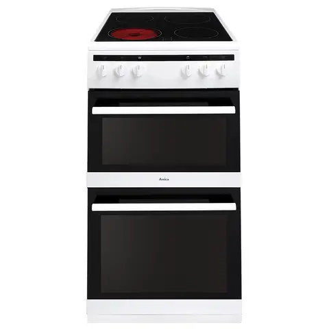 Amica AFC5100WH 50 cm Freestanding Electric Cooker with Ceramic Hob – White – Energy Rating A/A