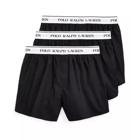 Ralph Lauren Stretch Cotton Boxer 3-Pack - Black