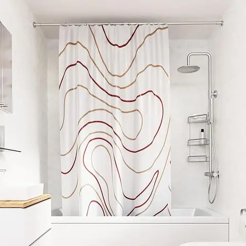 Croydex Shower Curtain Swirl Proseal® Pink 180x180cm