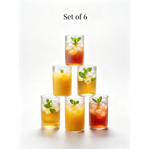 Ju7cer 6sGlass Cups  Tea Glasses Drinking Glasses Coffee Glass Straw6 400ml 6pcs