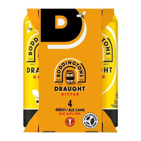 Boddingtons Draught Bitter Ale Cans 4 X 440ml