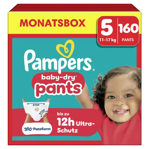 Pampers Baby Dry Pants Größe 5 Junior 11-17kg Monatsbox 160 Stück