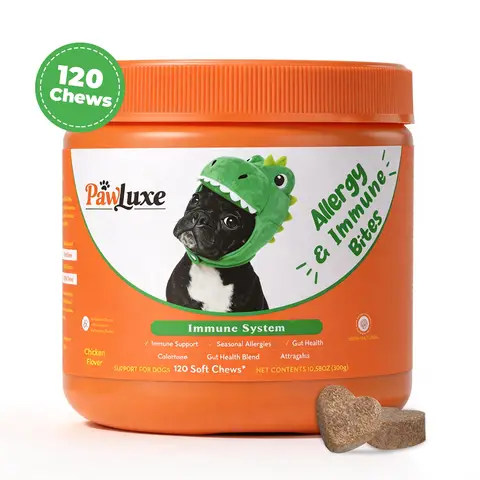 PawLuxe Dog Allergy Immune Support Snacks (Regulation) Chicken Flavor, 2.5g*120 count