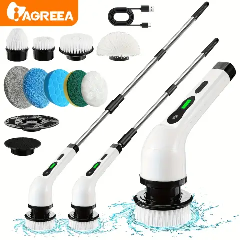 Iagreea Electric Spin Scrubber, Basic, Black & White