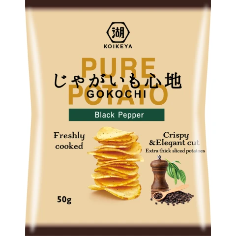 Koikeya Pure Potato Gokochi Black Pepper 50g 湖池屋黑胡椒口味薯片 50g
