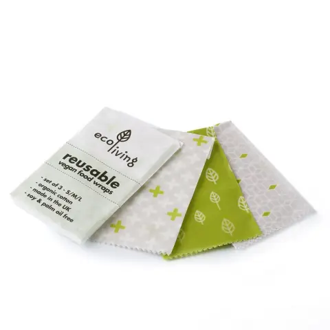 ecoLiving Reusable Vegan Food Wraps (3 Pack) 54g