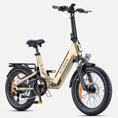 ENGWE L20 3.0 Boost e-bike, e-bike met app, 48 V 13,5 Ah accu, tot 135 km, koppelsensor & hydraulische remmen, 20 x 3,0 banden, oplaadtijd van 2 uur - goud