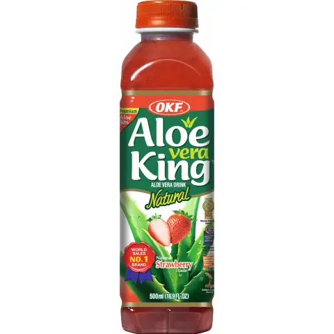 OKF Aloe Vera Drink Erdbeere (SF) 500ML [Inkl. 0,15 € Pfand]