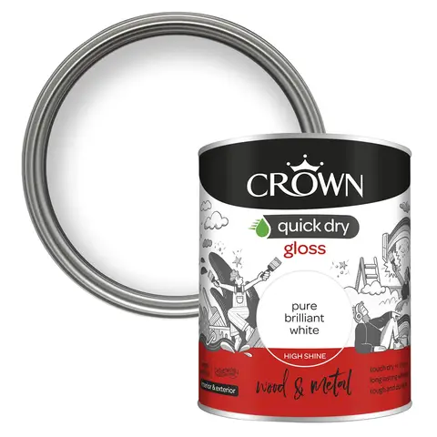 CROWN Quick Dry Gloss Brilliant White 750ML