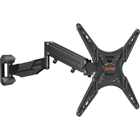 TV Wall Bracket Height Adjustable Gas Spring Arm Monitor Wall Mount for Most 23"-55" LED, LCD, OLED Flat or Curved TVs with VESA 100x100-400x400mm up to 25KG, Full Motion Corner TV Mount